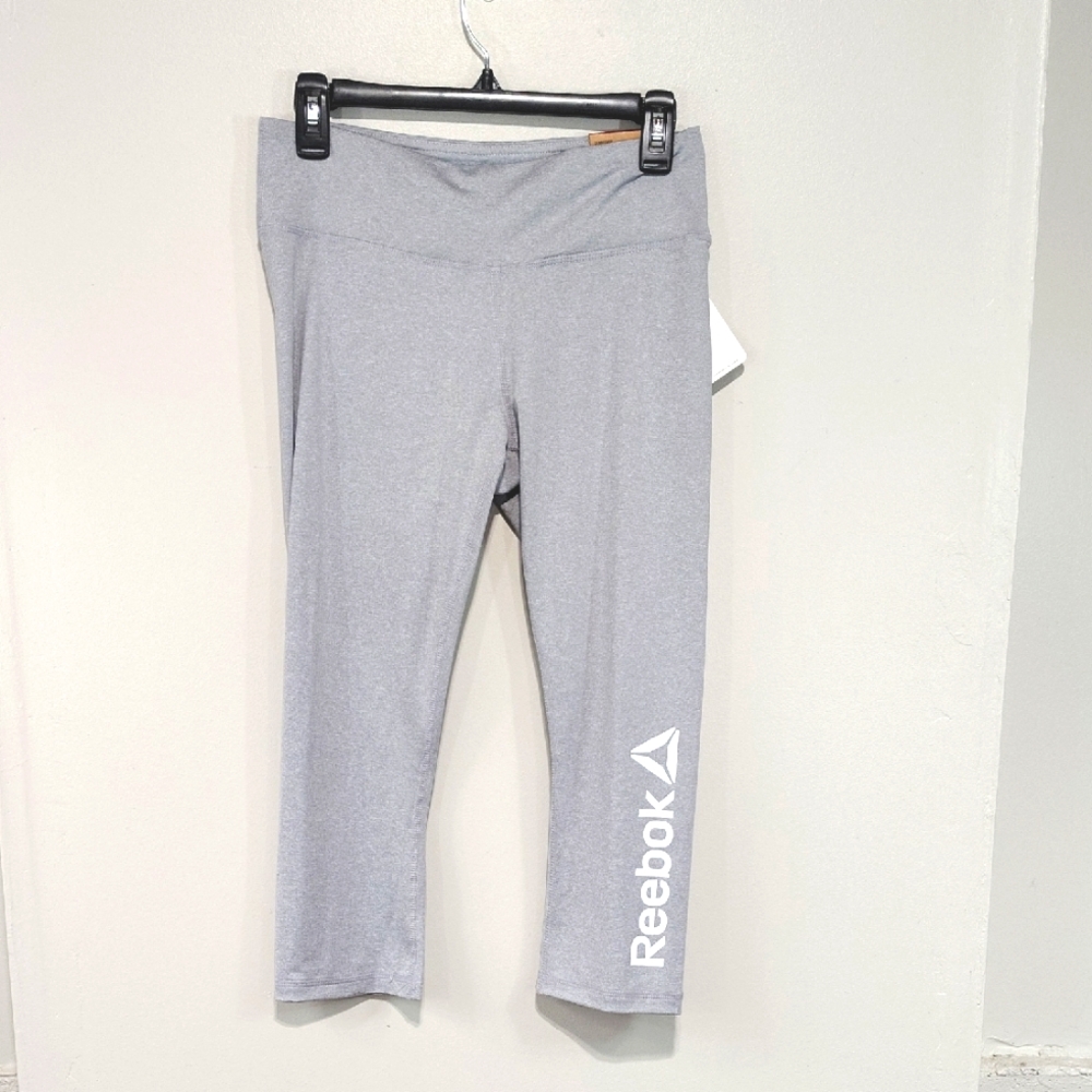 NWT Reebok Gray Capri Leggings MEDIUM